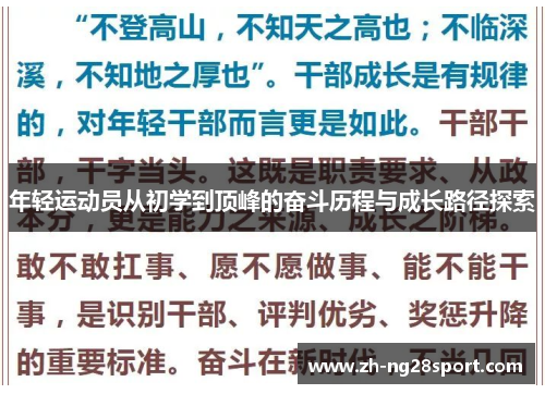 年轻运动员从初学到顶峰的奋斗历程与成长路径探索